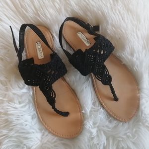 Black Crochet Sandals